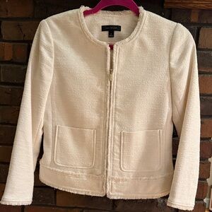 Ann Taylor Women's Textured Cream Blazer